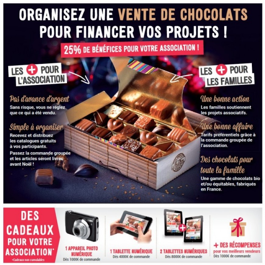 affiche organiser une vente de chocolats